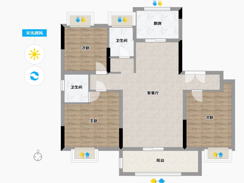 湖北省-随州市-书香华府-98.79-户型库-采光通风