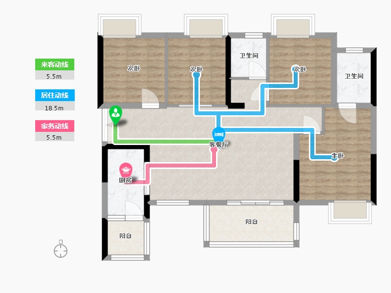 四川省-德阳市-绿地新里城-93.78-户型库-动静线