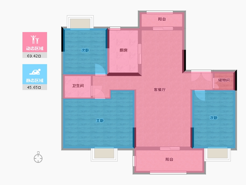 湖北省-随州市-书香华府-103.01-户型库-动静分区