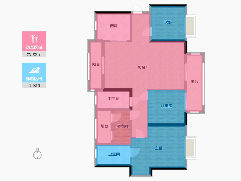 广东省-佛山市-博雅滨江-101.83-户型库-动静分区