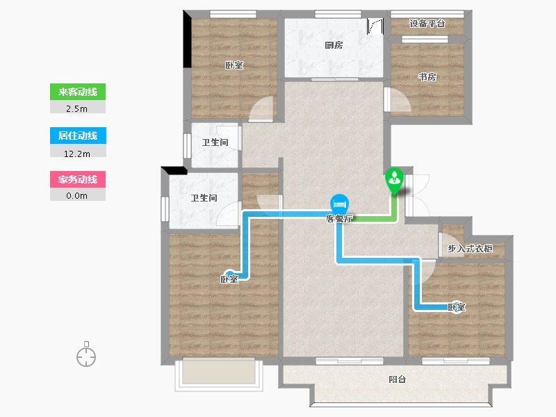 浙江省-湖州市-滨湖花园-100.51-户型库-动静线