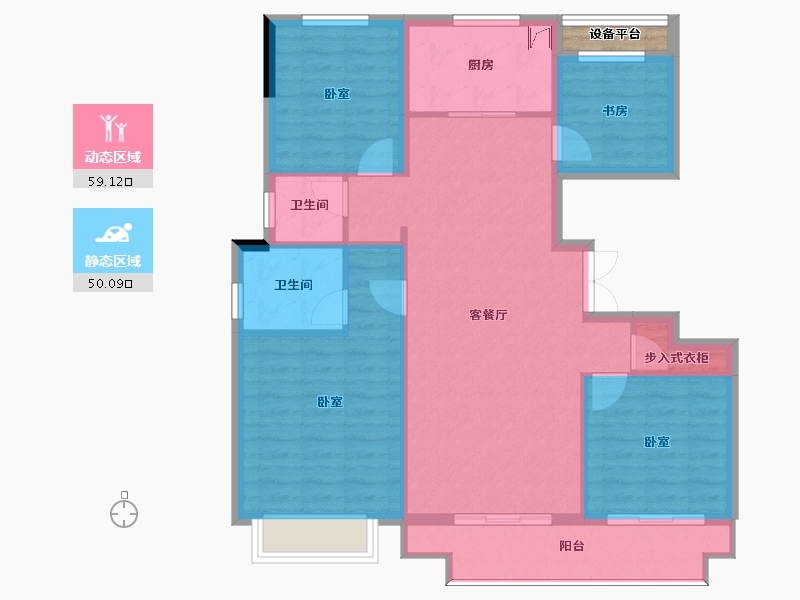 浙江省-湖州市-滨湖花园-100.51-户型库-动静分区