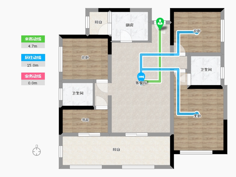 四川省-绵阳市-恒跃紫宸-110.00-户型库-动静线