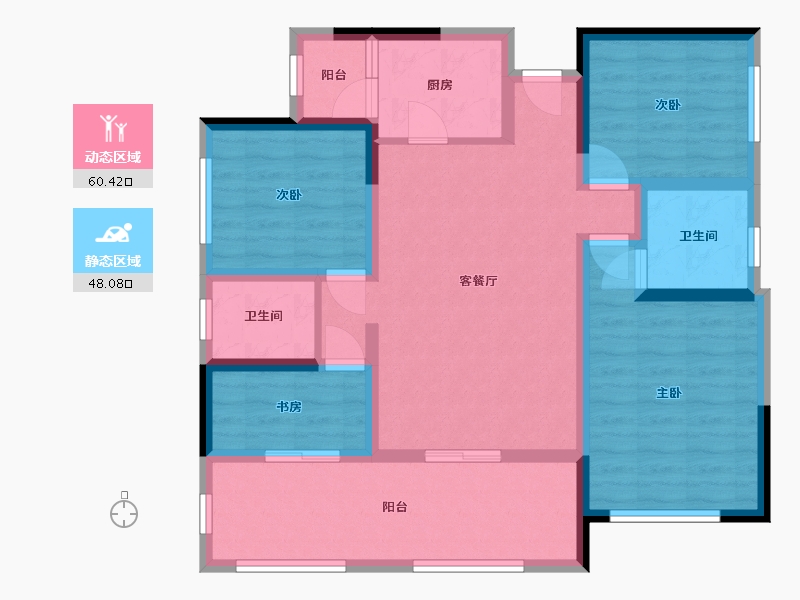 四川省-绵阳市-恒跃紫宸-110.00-户型库-动静分区