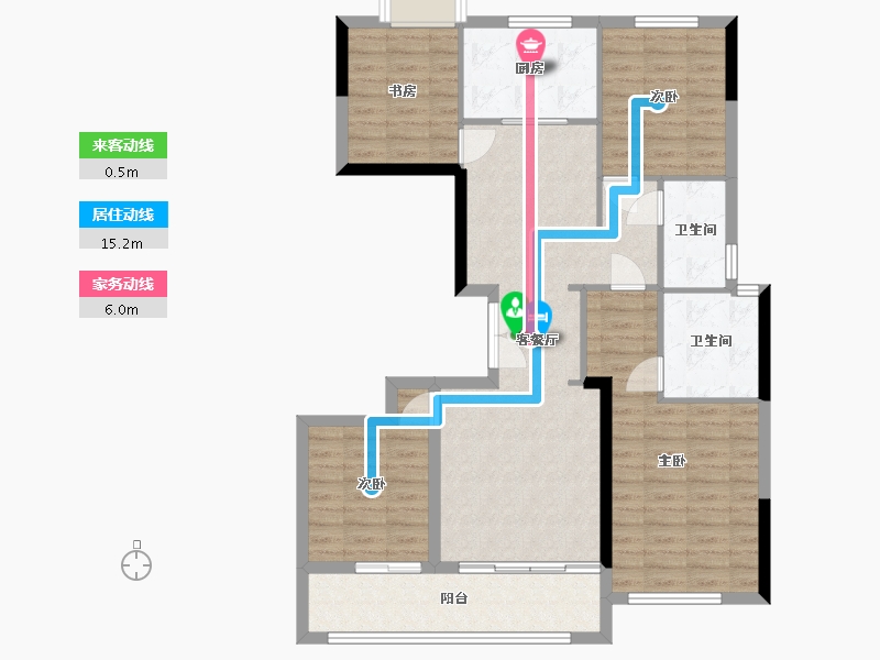 浙江省-杭州市-汇港城-137.00-户型库-动静线