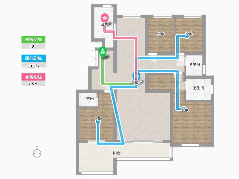 湖北省-荆门市-葡萄园・城市花园-70.00-户型库-动静线