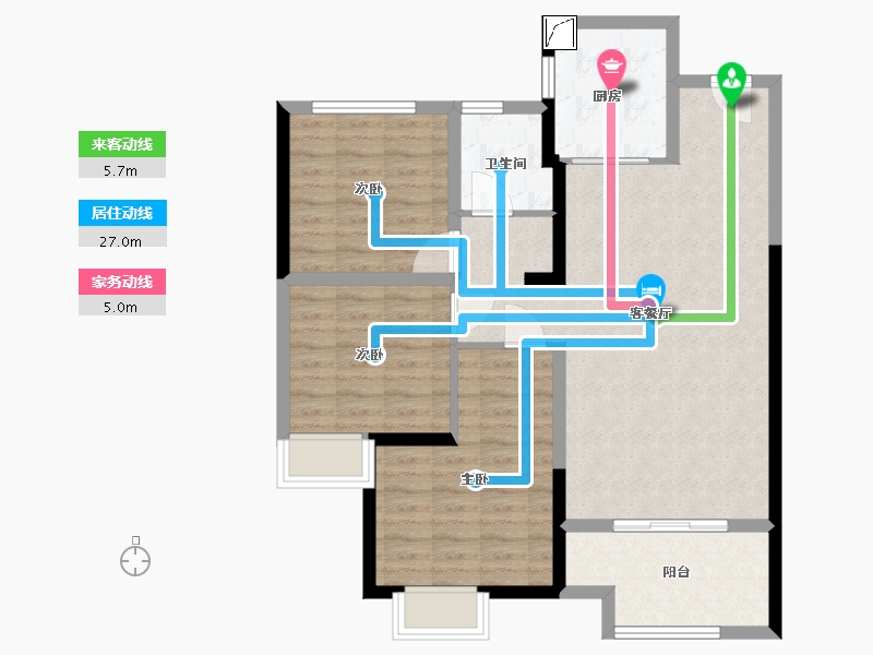 福建省-龙岩市-水晶澜庭-88.00-户型库-动静线