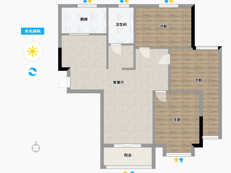 河南省-商丘市-盛世观澜-105.00-户型库-采光通风