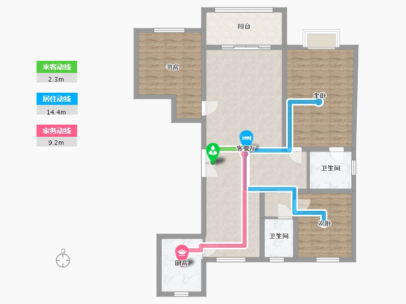 山西省-朔州市-仁景台-120.00-户型库-动静线