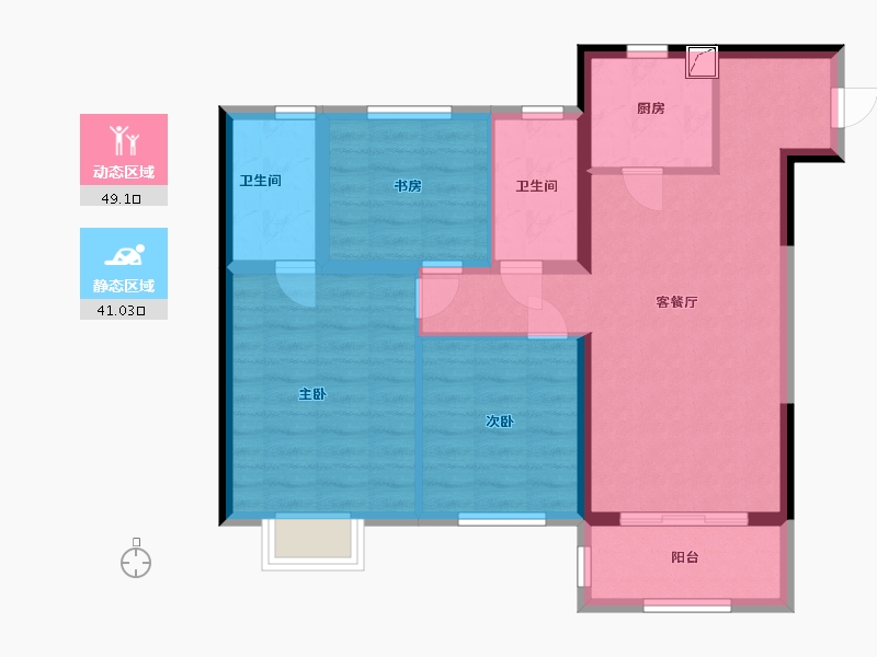 江苏省-南京市-江宁金茂悦-80.00-户型库-动静分区