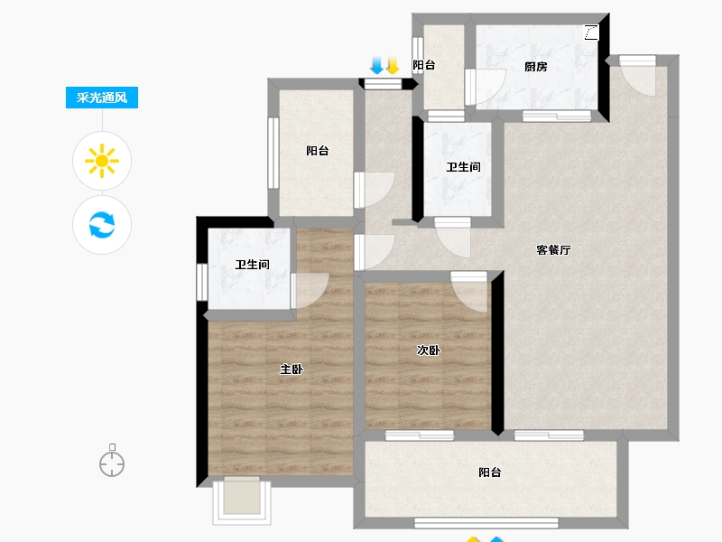 四川省-成都市-百悦城-84.00-户型库-采光通风