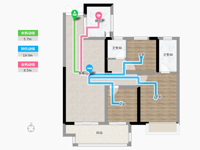 江苏省-淮安市-梧桐公馆-87.00-户型库-动静线