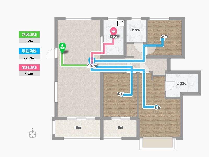 陕西省-西安市-绿地璀璨天城-95.00-户型库-动静线