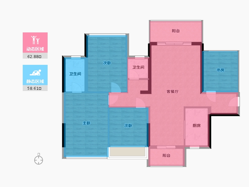 广西壮族自治区-钦州市-益海·现代豪庭-105.00-户型库-动静分区