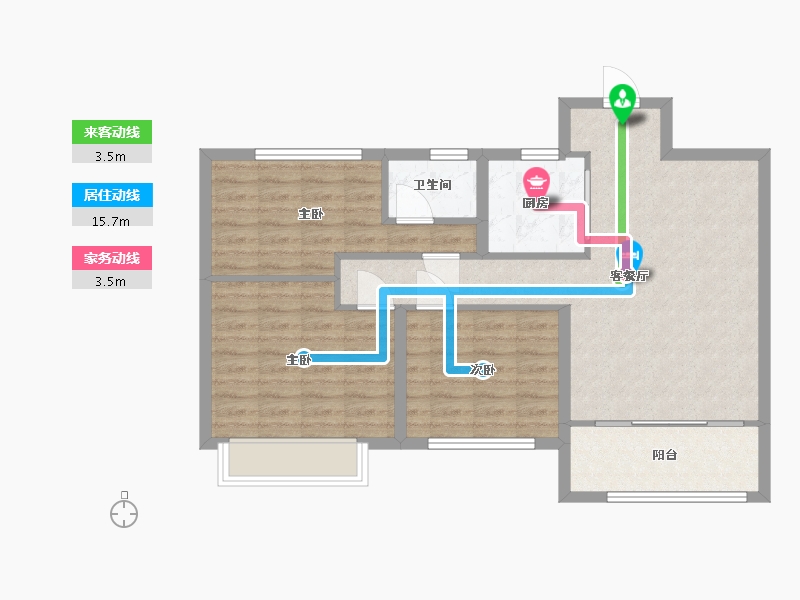 江苏省-淮安市-香溢茗园-80.00-户型库-动静线