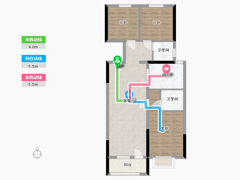 辽宁省-大连市-青云天下-82.44-户型库-动静线