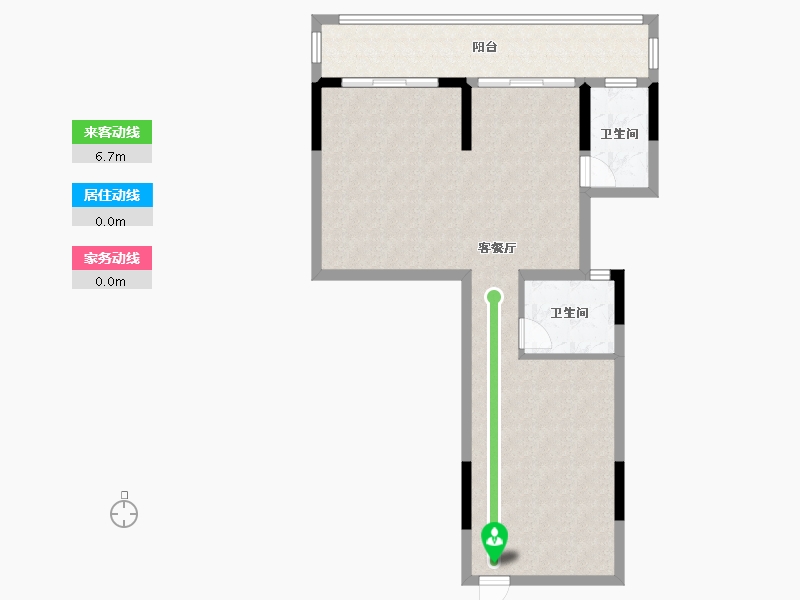 重庆-重庆市-龙湖U城听蓝湾-75.17-户型库-动静线