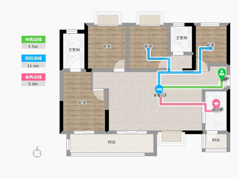 四川省-泸州市-世茂璀璨里程-93.37-户型库-动静线