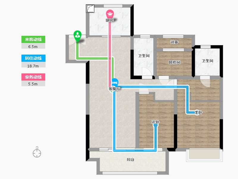 江苏省-连云港市-吾悦和府-100.47-户型库-动静线