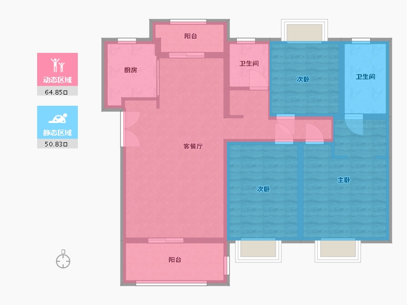 河南省-南阳市-东鑫中央公园-103.00-户型库-动静分区