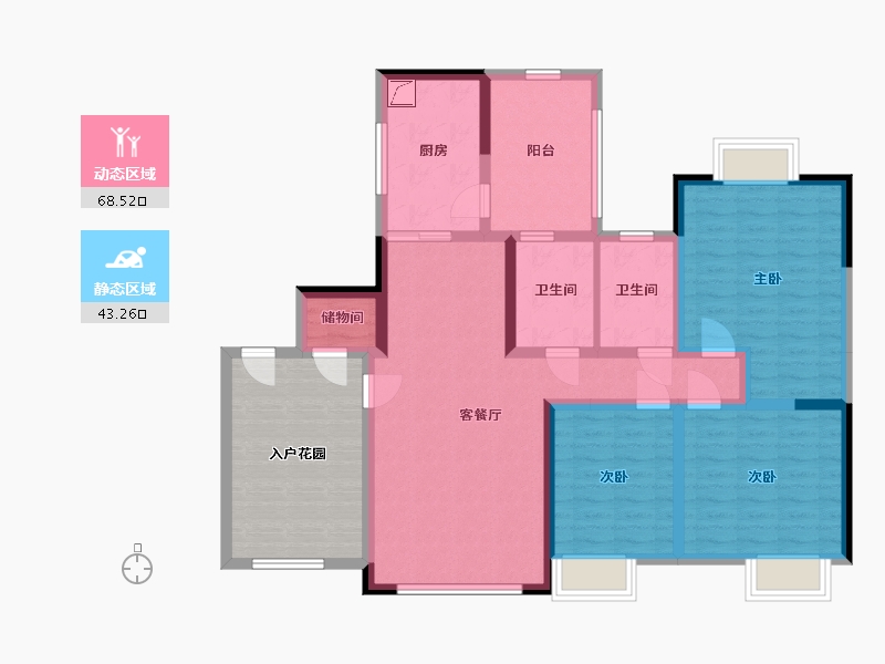 四川省-成都市-长城南苑-112.88-户型库-动静分区