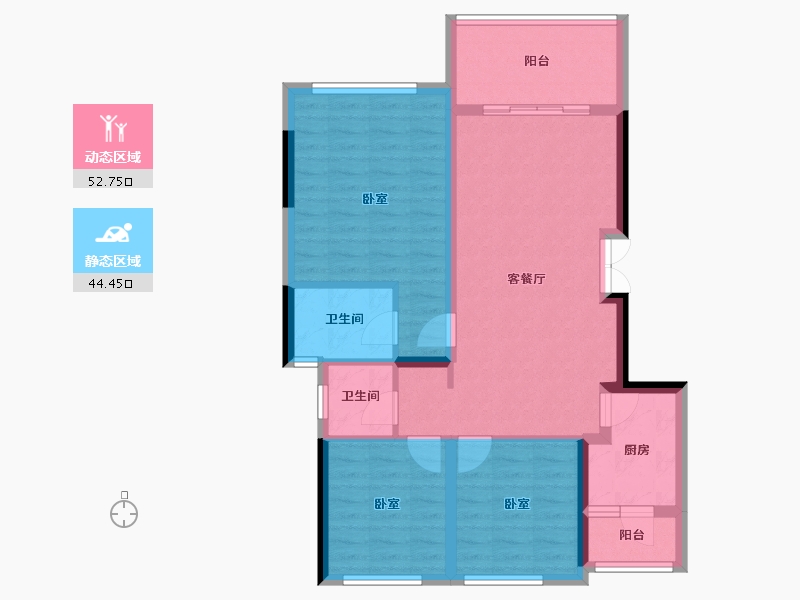 重庆-重庆市-城海・滨江春城-86.92-户型库-动静分区