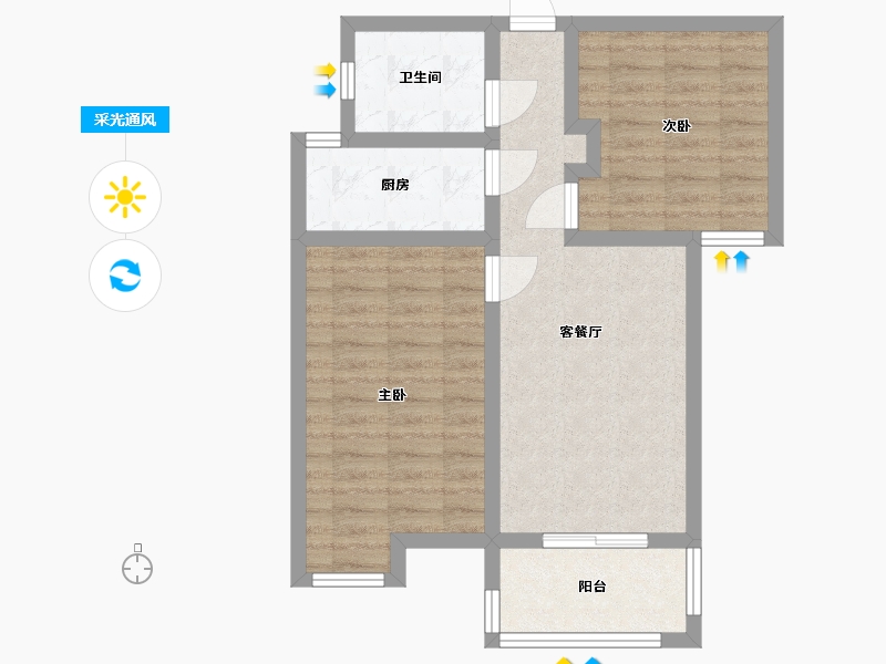 湖北省-武汉市-锦绣长江四期-63.00-户型库-采光通风