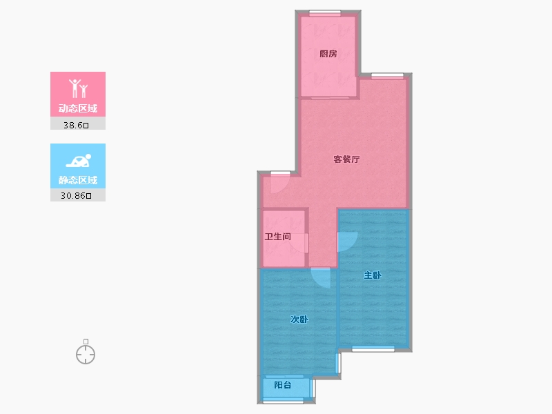 辽宁省-大连市-新新园二期-62.89-户型库-动静分区