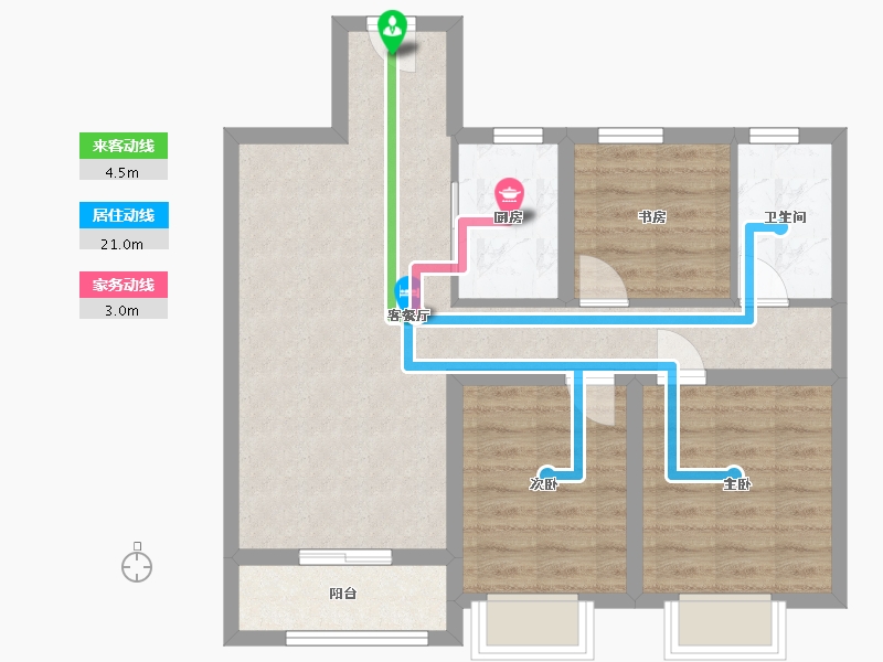 河北省-张家口市-京北融创-69.78-户型库-动静线