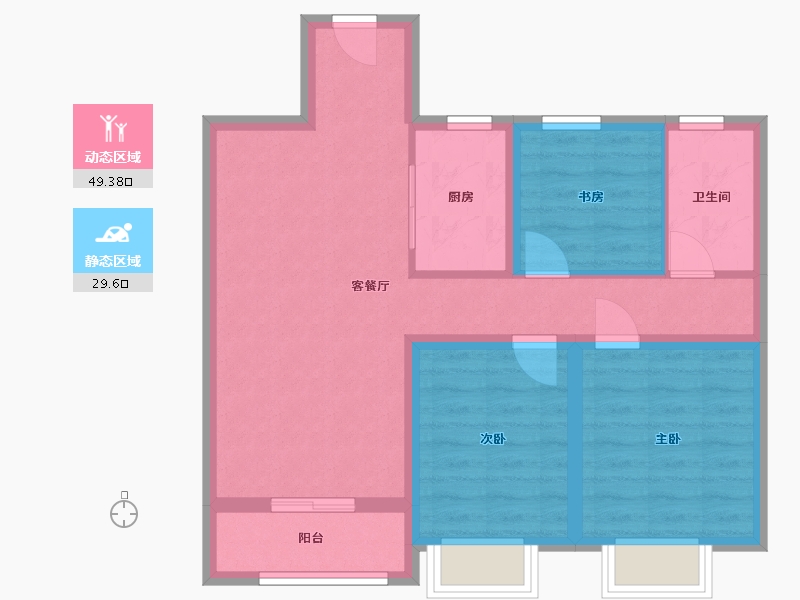 河北省-张家口市-京北融创-69.78-户型库-动静分区