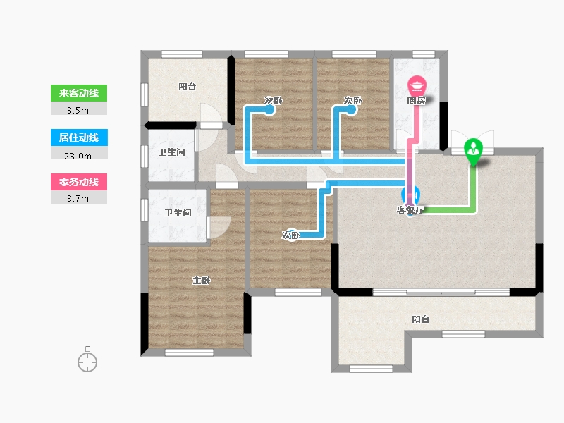 贵州省-黔南布依族苗族自治州-黄埔小镇公园里-105.00-户型库-动静线