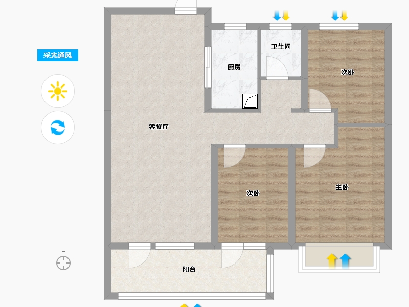 山东省-临沂市-泰鲁时代城-83.21-户型库-采光通风