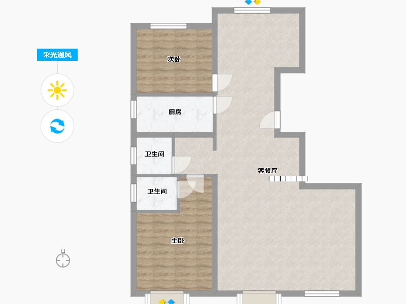 河北省-秦皇岛市-那畔云起墅-91.69-户型库-采光通风