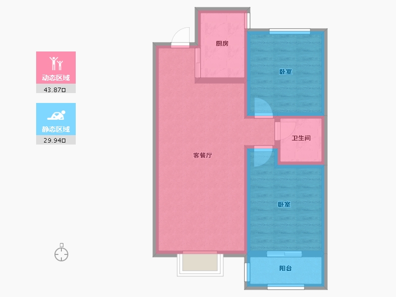 河北省-秦皇岛市-明星翰邻苑-65.36-户型库-动静分区