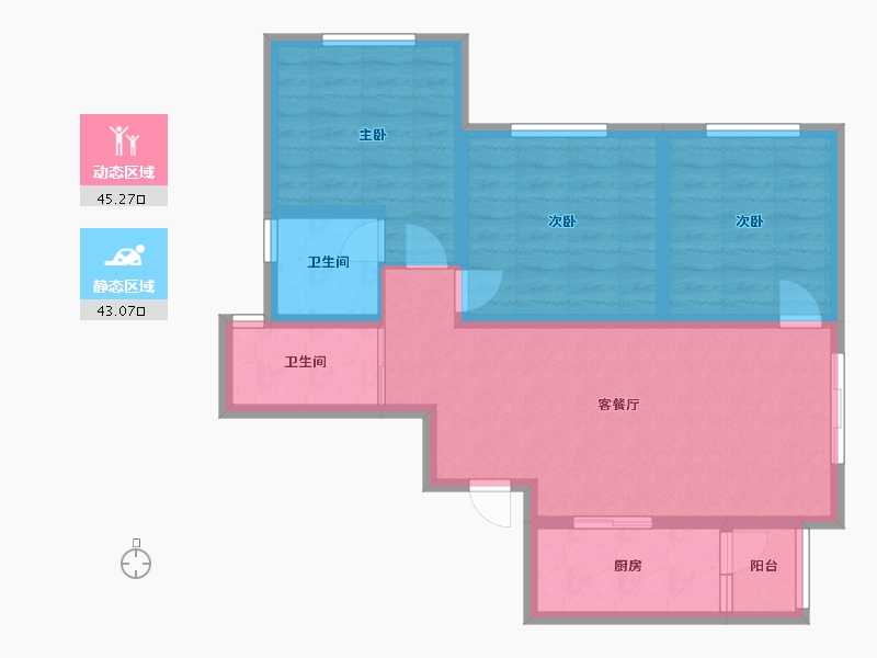 四川省-宜宾市-江山十-78.62-户型库-动静分区