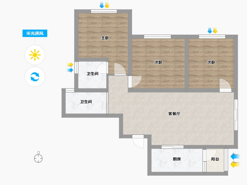 四川省-宜宾市-江山十-78.62-户型库-采光通风