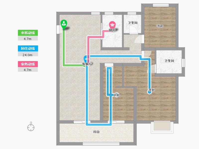 江苏省-淮安市-淮安院子-94.00-户型库-动静线