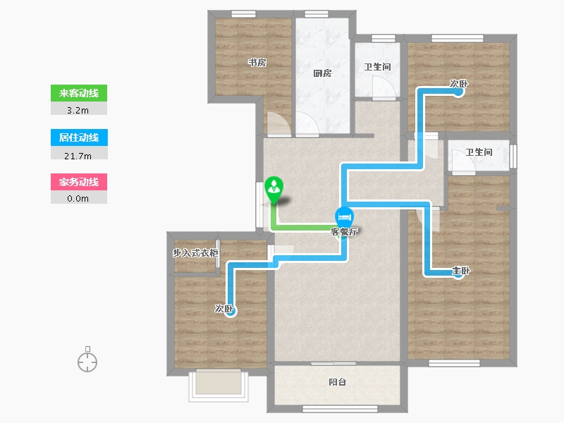 河北省-秦皇岛市-那畔云起墅-104.67-户型库-动静线