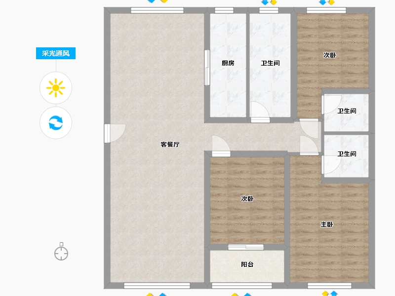 山东省-德州市-中伟名郡-115.87-户型库-采光通风