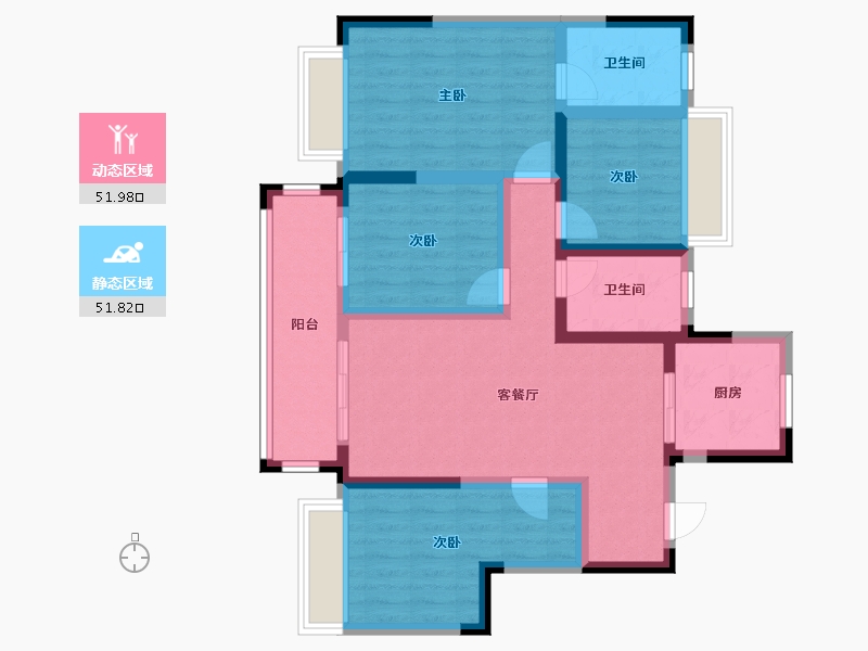 江苏省-常州市-桃李东方-91.24-户型库-动静分区