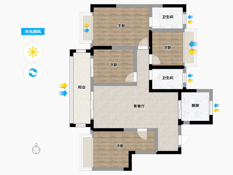 江苏省-常州市-桃李东方-91.24-户型库-采光通风