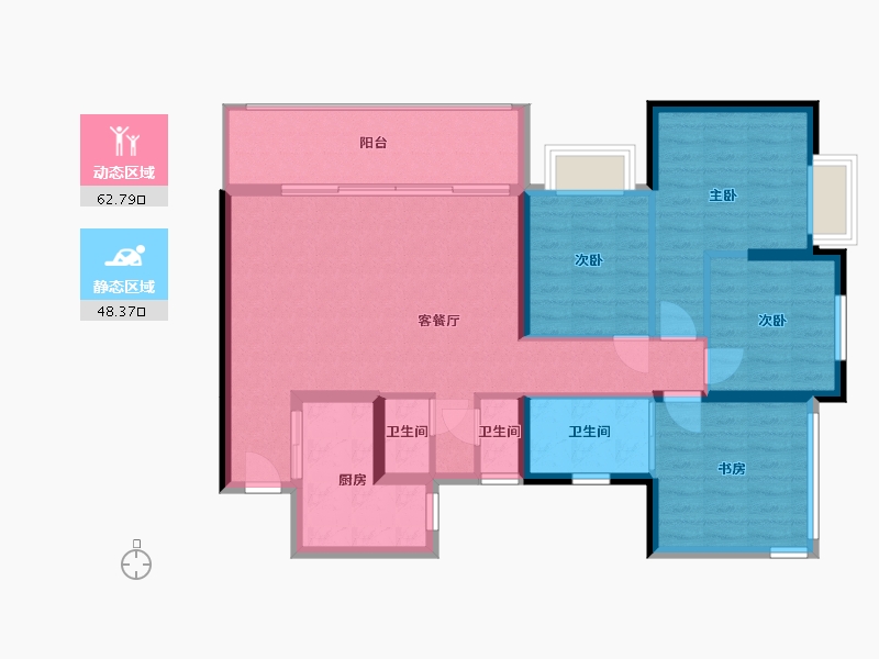 四川省-成都市-格林城市花园-100.16-户型库-动静分区