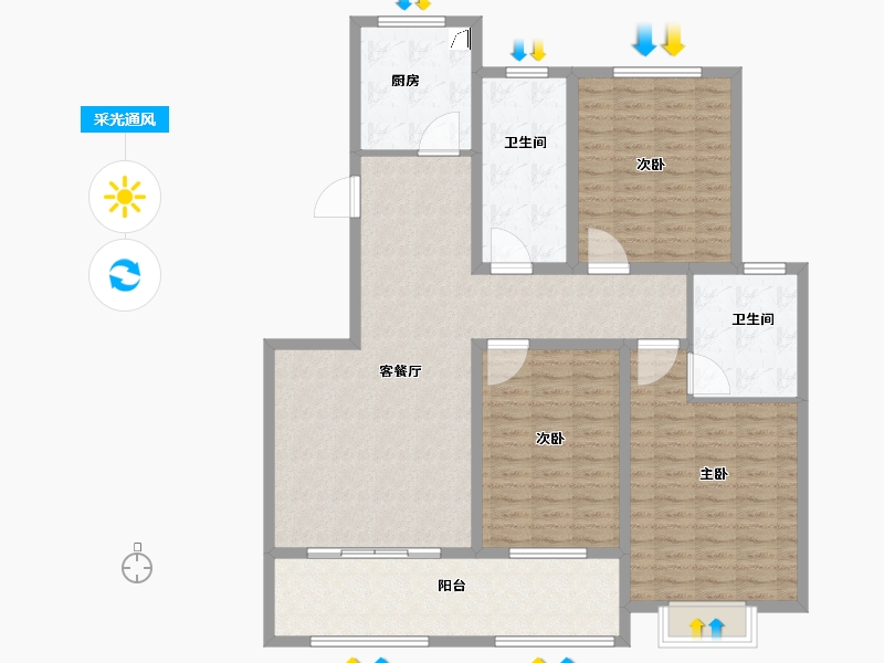 河北省-衡水市-尚品福苑-135.01-户型库-采光通风