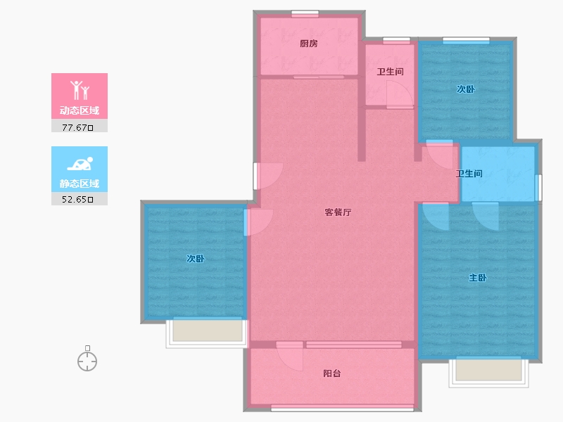 山东省-青岛市-昱苑金岸丽景三期-117.94-户型库-动静分区