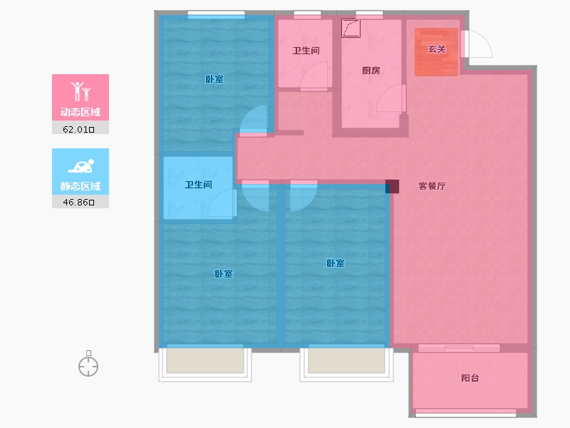 江苏省-连云港市-观澜名苑-97.00-户型库-动静分区