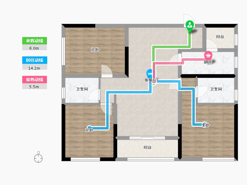 四川省-成都市-鹭湖宫8区E组团-99.47-户型库-动静线