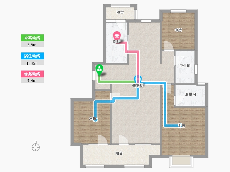 山东省-青岛市-昆仑首府-113.00-户型库-动静线