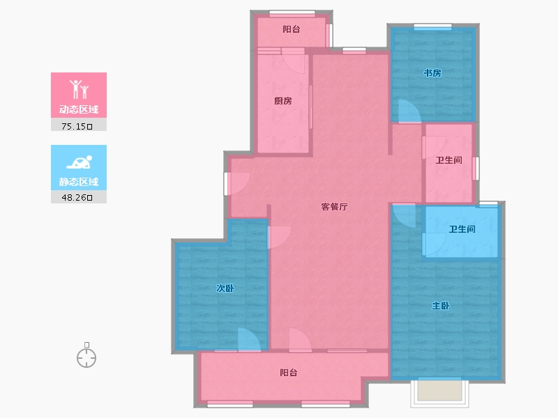 山东省-青岛市-昆仑首府-113.00-户型库-动静分区