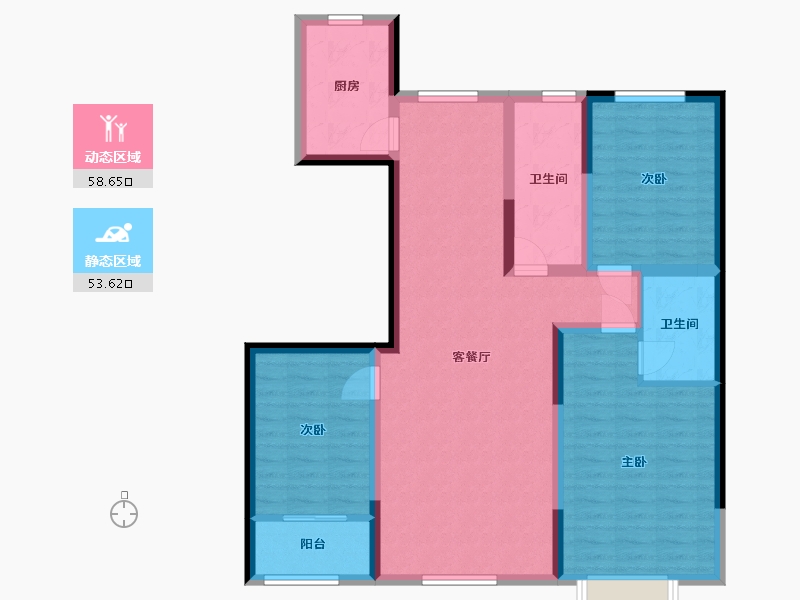 山东省-滨州市-得瑞龙湖国际社区-99.99-户型库-动静分区