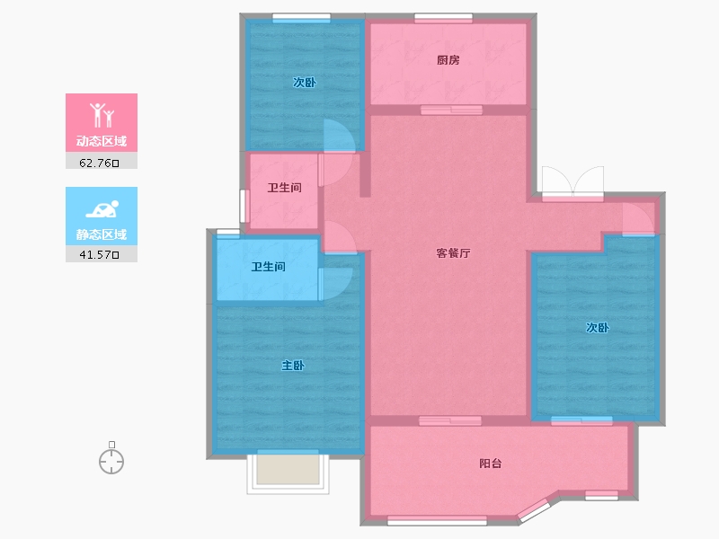 湖北省-荆门市-城控·秀江南-93.42-户型库-动静分区